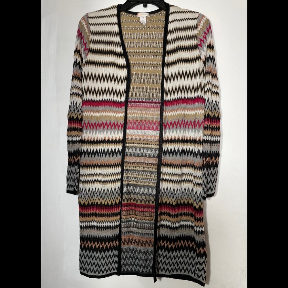 Chico's Multicolor Zigzag Cardigan